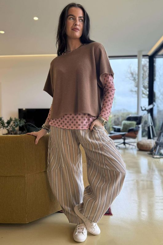 Bobby Mesh Layering Top Dopamine Dot Rose Mocha /9